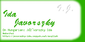 ida javorszky business card